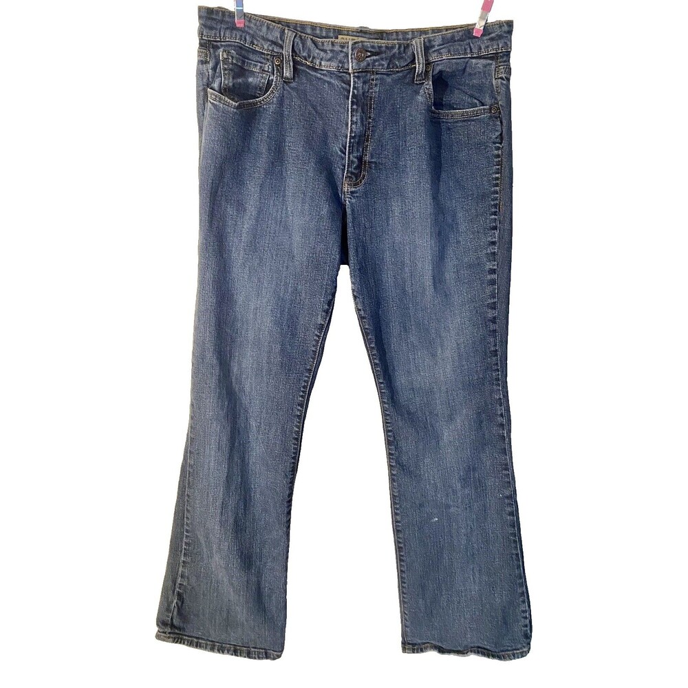 Old Navy Curvy Boot Cut Mid Rise Stretch Blue Jeans Womens Size 16